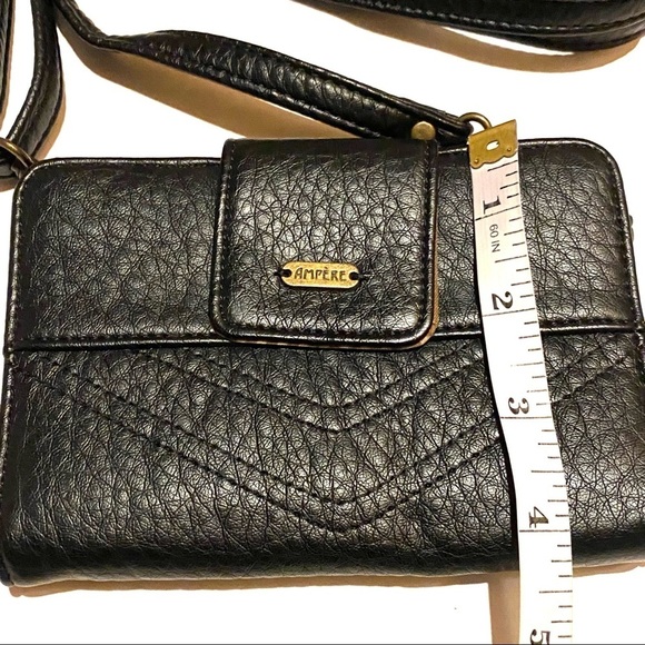 Ampere Pebbled Black Faux Leather Wallet Purse - Picture 4 of 6